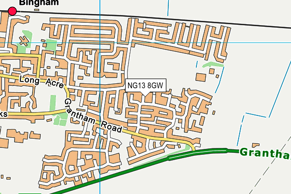 NG13 8GW map - OS VectorMap District (Ordnance Survey) NG13 8GW map - OS VectorMap District (Ordnance Survey)