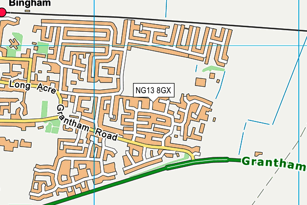 NG13 8GX map - OS VectorMap District (Ordnance Survey) NG13 8GX map - OS VectorMap District (Ordnance Survey)