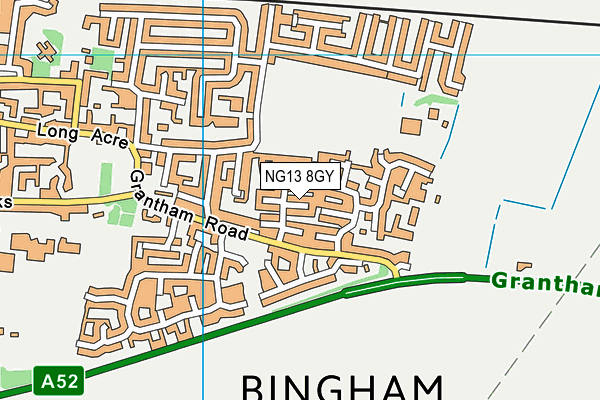 NG13 8GY map - OS VectorMap District (Ordnance Survey) NG13 8GY map - OS VectorMap District (Ordnance Survey)