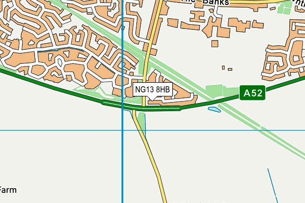 NG13 8HB map - OS VectorMap District (Ordnance Survey) NG13 8HB map - OS VectorMap District (Ordnance Survey)