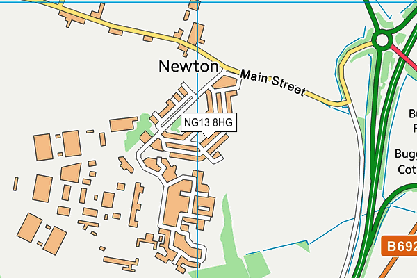 NG13 8HG map - OS VectorMap District (Ordnance Survey) NG13 8HG map - OS VectorMap District (Ordnance Survey)