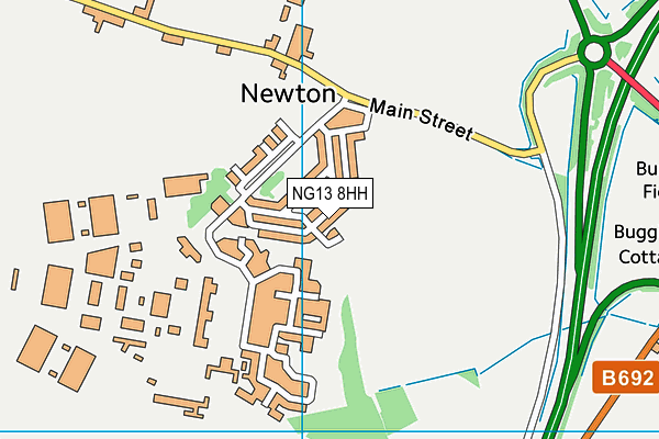NG13 8HH map - OS VectorMap District (Ordnance Survey) NG13 8HH map - OS VectorMap District (Ordnance Survey)