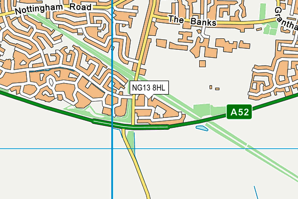 NG13 8HL map - OS VectorMap District (Ordnance Survey) NG13 8HL map - OS VectorMap District (Ordnance Survey)