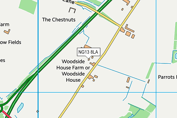 NG13 8LA map - OS VectorMap District (Ordnance Survey) NG13 8LA map - OS VectorMap District (Ordnance Survey)