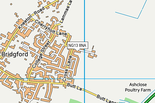 NG13 8NA map - OS VectorMap District (Ordnance Survey) NG13 8NA map - OS VectorMap District (Ordnance Survey)