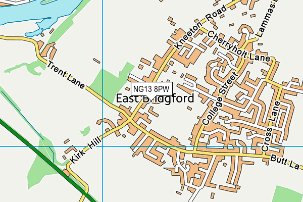NG13 8PW map - OS VectorMap District (Ordnance Survey) NG13 8PW map - OS VectorMap District (Ordnance Survey)