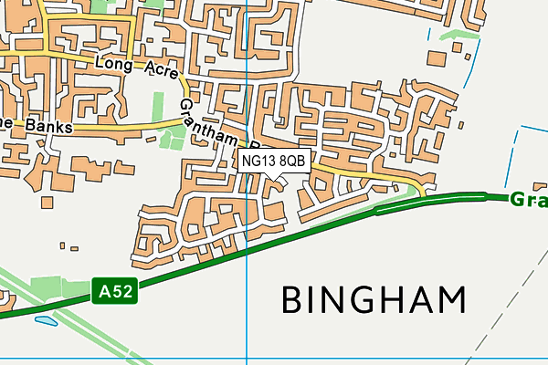 NG13 8QB map - OS VectorMap District (Ordnance Survey) NG13 8QB map - OS VectorMap District (Ordnance Survey)