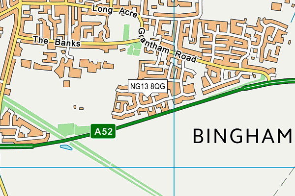 NG13 8QG map - OS VectorMap District (Ordnance Survey) NG13 8QG map - OS VectorMap District (Ordnance Survey)