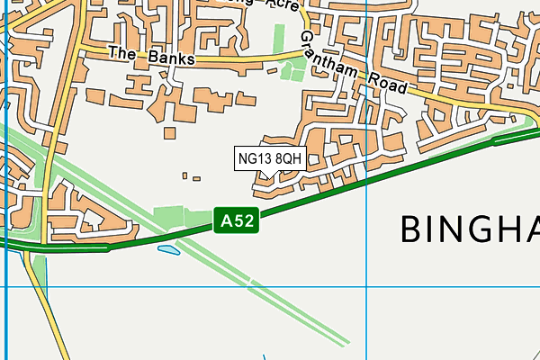 NG13 8QH map - OS VectorMap District (Ordnance Survey) NG13 8QH map - OS VectorMap District (Ordnance Survey)