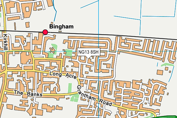 NG13 8SH map - OS VectorMap District (Ordnance Survey) NG13 8SH map - OS VectorMap District (Ordnance Survey)