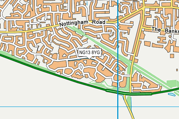 NG13 8YG map - OS VectorMap District (Ordnance Survey) NG13 8YG map - OS VectorMap District (Ordnance Survey)