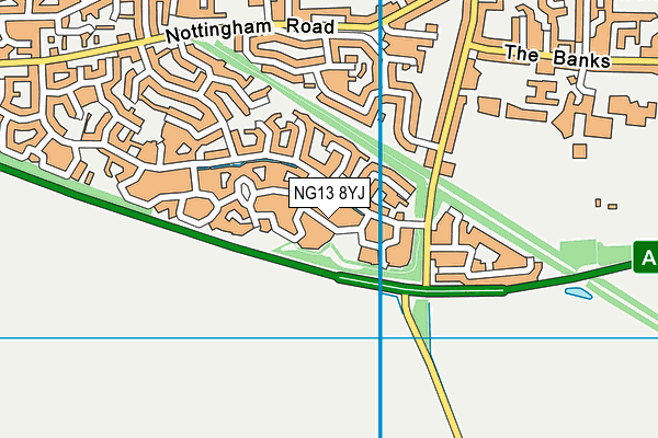 NG13 8YJ map - OS VectorMap District (Ordnance Survey) NG13 8YJ map - OS VectorMap District (Ordnance Survey)