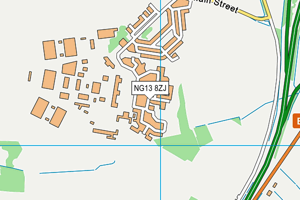 NG13 8ZJ map - OS VectorMap District (Ordnance Survey) NG13 8ZJ map - OS VectorMap District (Ordnance Survey)