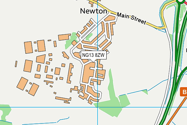 NG13 8ZW map - OS VectorMap District (Ordnance Survey) NG13 8ZW map - OS VectorMap District (Ordnance Survey)