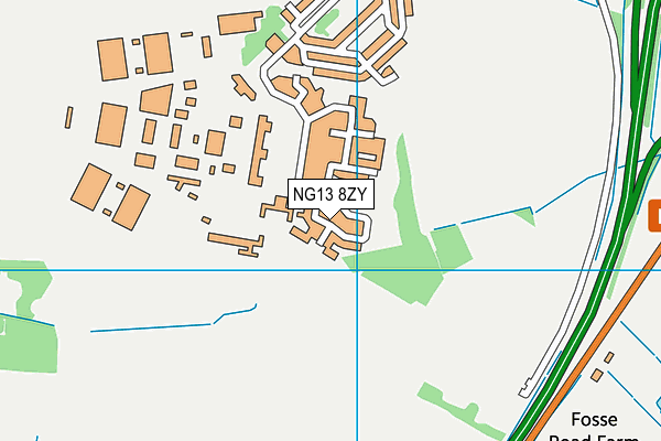 NG13 8ZY map - OS VectorMap District (Ordnance Survey) NG13 8ZY map - OS VectorMap District (Ordnance Survey)