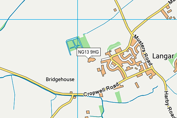 NG13 9HG map - OS VectorMap District (Ordnance Survey)