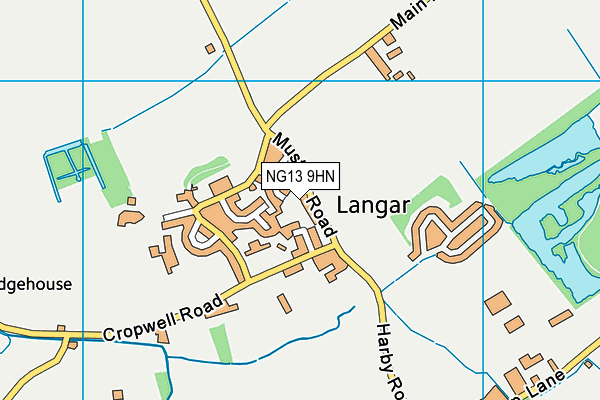 NG13 9HN map - OS VectorMap District (Ordnance Survey)