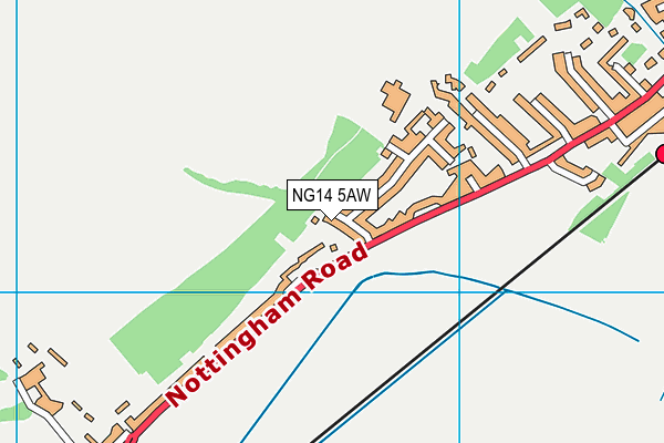 NG14 5AW map - OS VectorMap District (Ordnance Survey) NG14 5AW map - OS VectorMap District (Ordnance Survey)