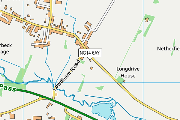 NG14 6AY map - OS VectorMap District (Ordnance Survey) NG14 6AY map - OS VectorMap District (Ordnance Survey)