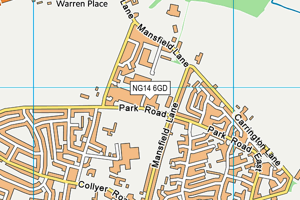 NG14 6GD map - OS VectorMap District (Ordnance Survey) NG14 6GD map - OS VectorMap District (Ordnance Survey)