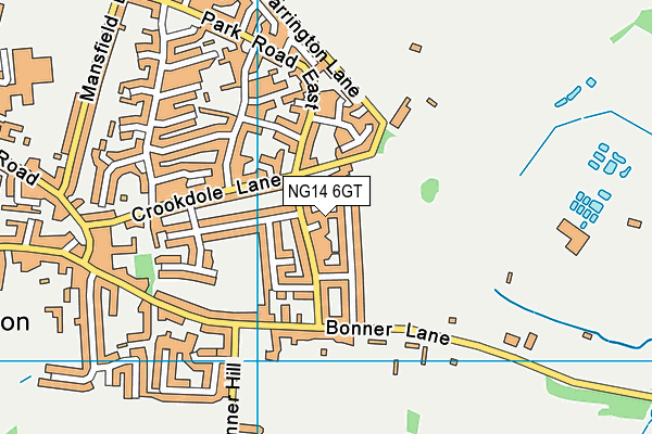 NG14 6GT map - OS VectorMap District (Ordnance Survey) NG14 6GT map - OS VectorMap District (Ordnance Survey)