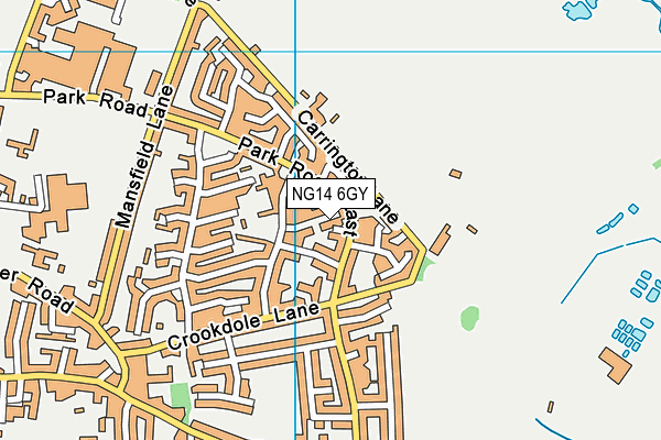 NG14 6GY map - OS VectorMap District (Ordnance Survey) NG14 6GY map - OS VectorMap District (Ordnance Survey)