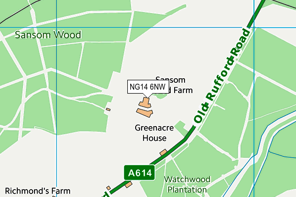 NG14 6NW map - OS VectorMap District (Ordnance Survey) NG14 6NW map - OS VectorMap District (Ordnance Survey)