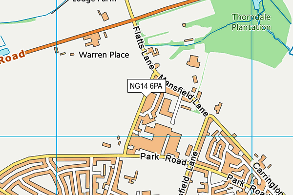 NG14 6PA map - OS VectorMap District (Ordnance Survey) NG14 6PA map - OS VectorMap District (Ordnance Survey)