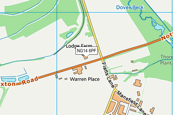 NG14 6PF map - OS VectorMap District (Ordnance Survey) NG14 6PF map - OS VectorMap District (Ordnance Survey)