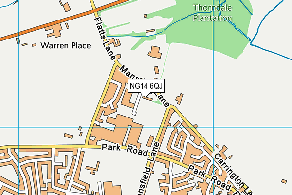 NG14 6QJ map - OS VectorMap District (Ordnance Survey) NG14 6QJ map - OS VectorMap District (Ordnance Survey)