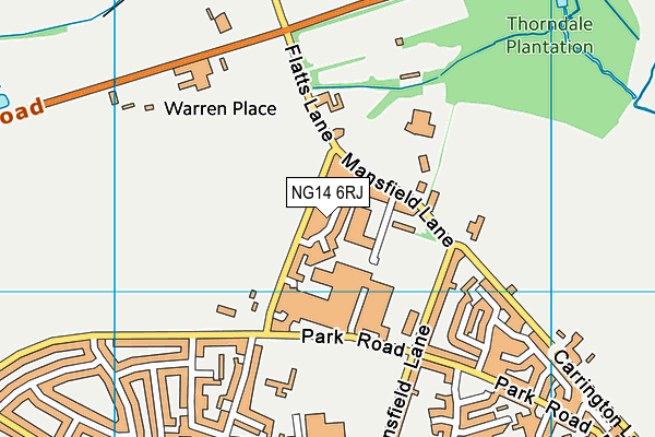 NG14 6RJ map - OS VectorMap District (Ordnance Survey) NG14 6RJ map - OS VectorMap District (Ordnance Survey)