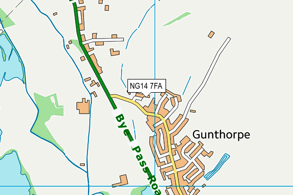 NG14 7FA map - OS VectorMap District (Ordnance Survey)