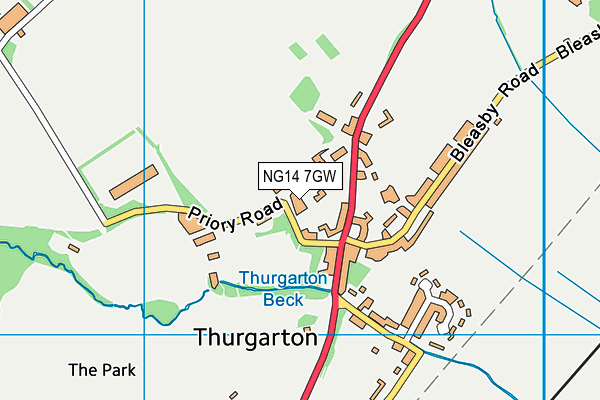 NG14 7GW map - OS VectorMap District (Ordnance Survey) NG14 7GW map - OS VectorMap District (Ordnance Survey)