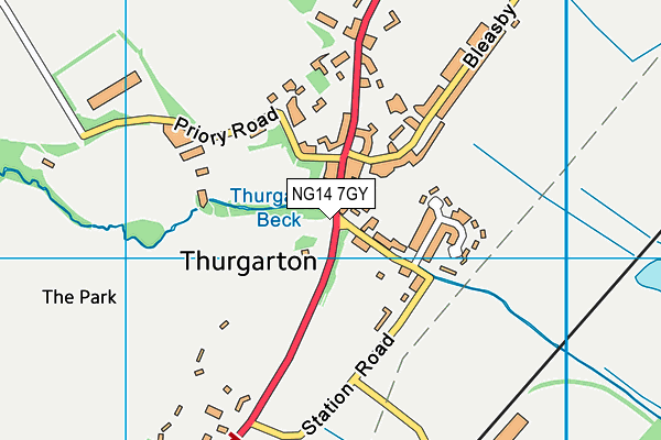 NG14 7GY map - OS VectorMap District (Ordnance Survey) NG14 7GY map - OS VectorMap District (Ordnance Survey)