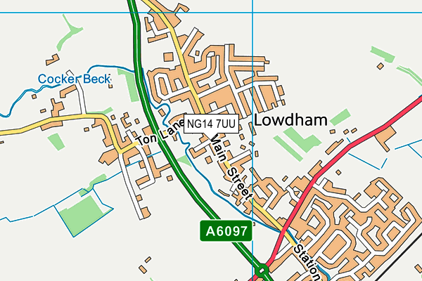 NG14 7UU map - OS VectorMap District (Ordnance Survey) NG14 7UU map - OS VectorMap District (Ordnance Survey)