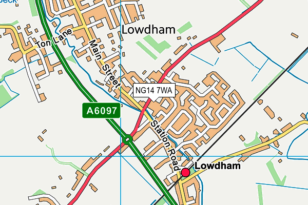 NG14 7WA map - OS VectorMap District (Ordnance Survey) NG14 7WA map - OS VectorMap District (Ordnance Survey)