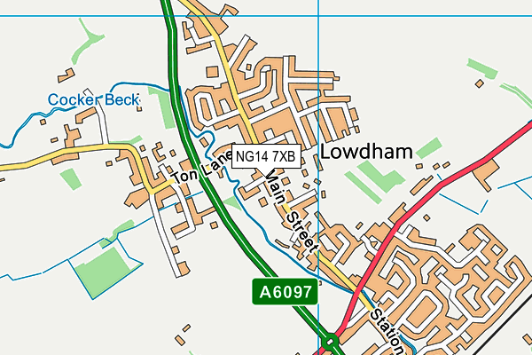 NG14 7XB map - OS VectorMap District (Ordnance Survey) NG14 7XB map - OS VectorMap District (Ordnance Survey)