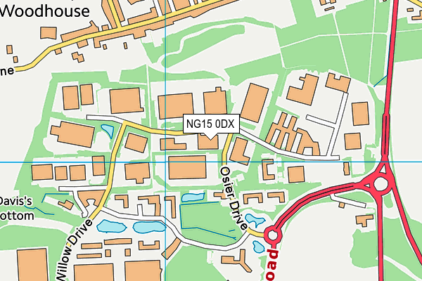 NG15 0DX map - OS VectorMap District (Ordnance Survey) NG15 0DX map - OS VectorMap District (Ordnance Survey)