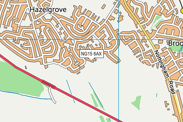 NG15 6AX map - OS VectorMap District (Ordnance Survey) NG15 6AX map - OS VectorMap District (Ordnance Survey)