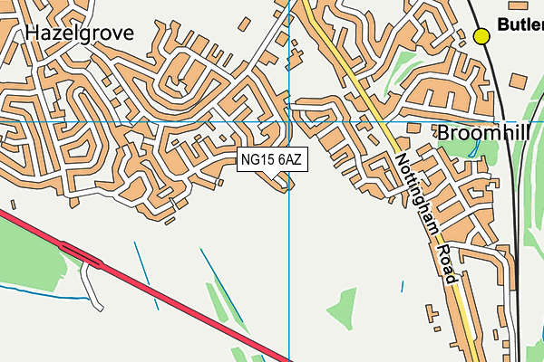 NG15 6AZ map - OS VectorMap District (Ordnance Survey) NG15 6AZ map - OS VectorMap District (Ordnance Survey)
