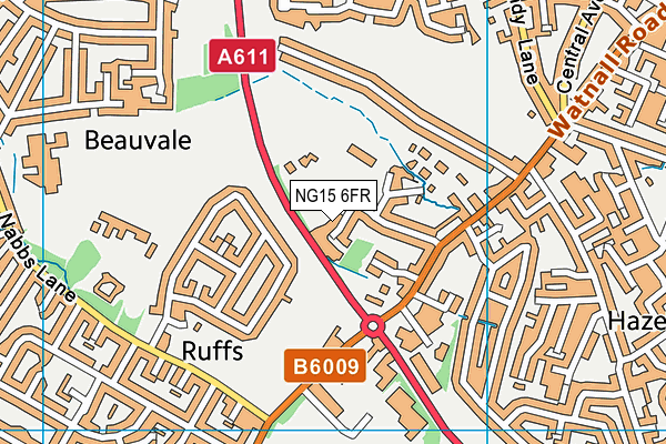 NG15 6FR map - OS VectorMap District (Ordnance Survey)