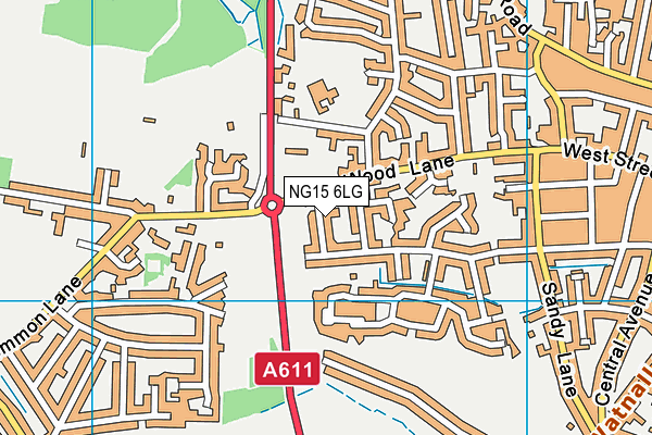 NG15 6LG map - OS VectorMap District (Ordnance Survey)