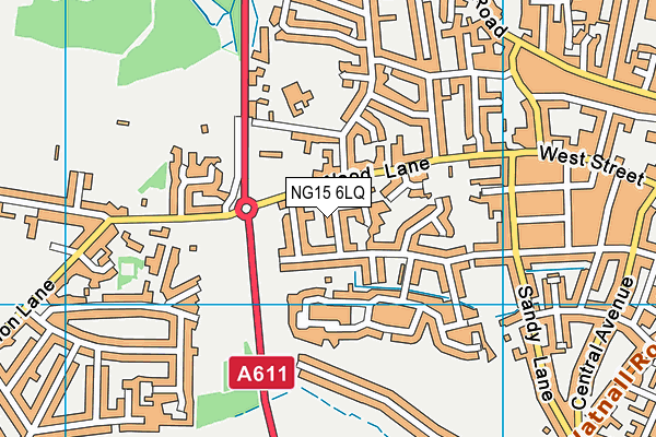 NG15 6LQ map - OS VectorMap District (Ordnance Survey) NG15 6LQ map - OS VectorMap District (Ordnance Survey)
