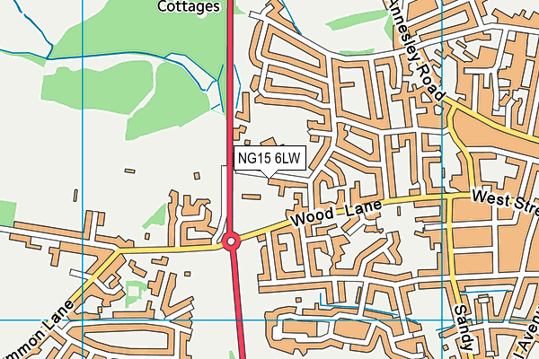 NG15 6LW map - OS VectorMap District (Ordnance Survey) NG15 6LW map - OS VectorMap District (Ordnance Survey)
