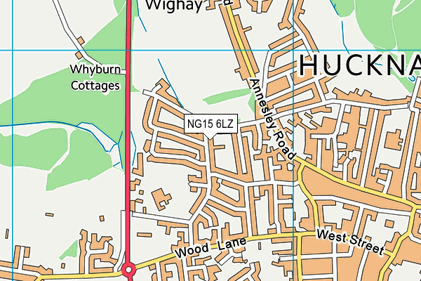 NG15 6LZ map - OS VectorMap District (Ordnance Survey) NG15 6LZ map - OS VectorMap District (Ordnance Survey)