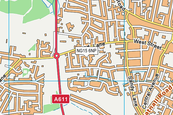 NG15 6NP map - OS VectorMap District (Ordnance Survey)