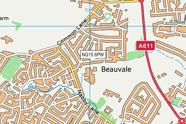NG15 6PW map - OS VectorMap District (Ordnance Survey) NG15 6PW map - OS VectorMap District (Ordnance Survey)