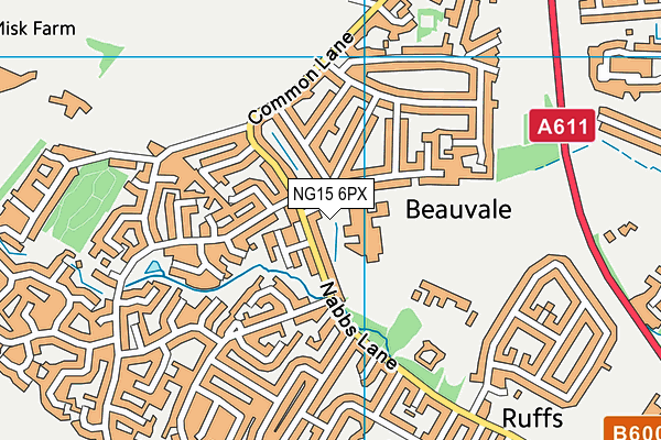 NG15 6PX map - OS VectorMap District (Ordnance Survey) NG15 6PX map - OS VectorMap District (Ordnance Survey)