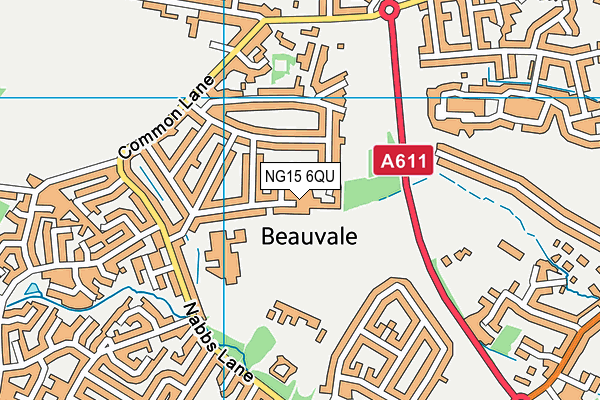 NG15 6QU map - OS VectorMap District (Ordnance Survey)