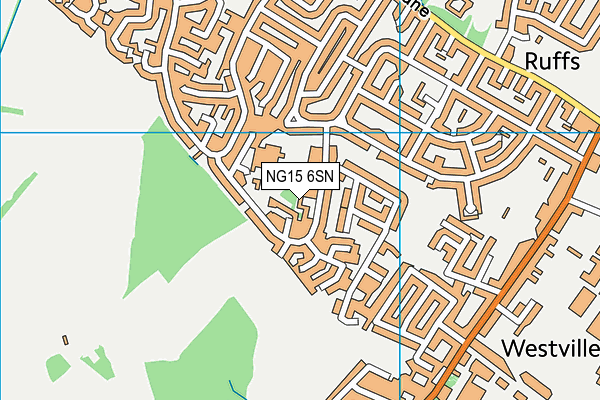 NG15 6SN map - OS VectorMap District (Ordnance Survey) NG15 6SN map - OS VectorMap District (Ordnance Survey)